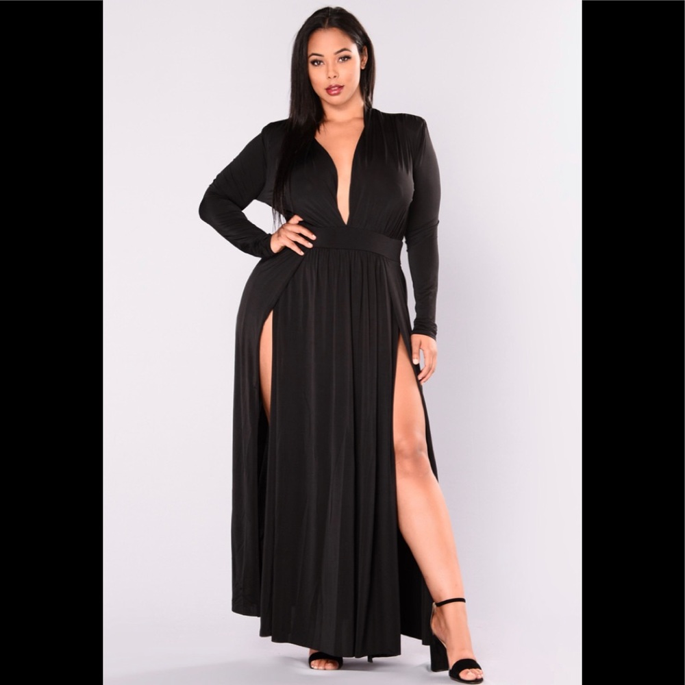 Fashion Nova Long Dress with 2 high front slits